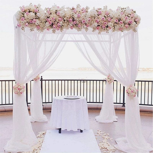 XinLan Nouveau Voile de Chiffon Léger de 20 pieds pour Décoration Minimaliste Extérieure, <span class=keywords><strong>Mariage</strong></span>, Photos, Fête de Fiançailles, Blanc - Product Image 1