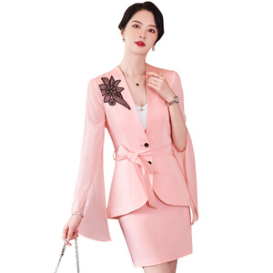 S-4xl 春夏休闲长袖小西装外套女式工作服常规装饰上衣 - Product Image 1
