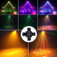 Nouvelle Offre Spéciale Mini tête mobile Led abeille oeil 4 bras faisceau lumière dorée stroboscope RG effet Laser 4 en 1 Disco fête éclairage de scène
