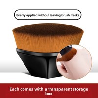 Pinceau de maquillage Z001 Magic Foundation Brush, sans traces, ne retient pas la poudre, portable, tête plate en forme de pétale, fibres synthétiques, manche en plastique