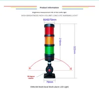Lampu Menara Alarm Audio-Visual Multi-layer ONN LED Tiga Warna IP65 Tahan Lama 50000 Jam, Bersertifikasi FCC CE ROHS