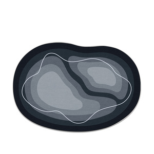Tapis en velours cristal transfrontalier, forme irrégulière, résistant aux taches, lavable en machine, pour salon et chambre à coucher - Product Image 1
