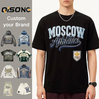 T-shirts surdimensionnés en coton 100% de haute qualité avec logo brodé 3D, impression personnalisée, 300 g/m², coupe ample