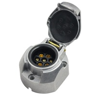 Connecteur de remorque robuste, prise de remorque en aluminium, 7 pôles avec interrupteur de découpe pour feux de brouillard