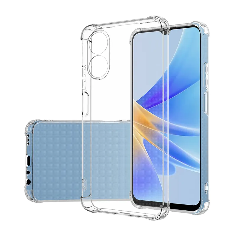 Funda de teléfono transparente para OPPO A17 4G, carcasa de silicona suave TPU con esquinas de 1,5 MM para Airbag