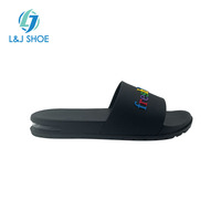 L & J Schuh OEM Hochwertige Gummi pantoffeln Luftblas rutschen für Männer 3D Raised Embossed Logo Slides Schuhe