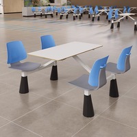 Ensemble de table et de chaises pliantes modernes pour restauration rapide, cantine scolaire, zone de repas des employés, restaurant, quatre personnes, commercial