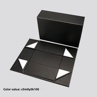 Boîte cadeau rectangulaire pliable à fermeture magnétique, en papier couché 157 g/m², laminé, commandes personnalisées