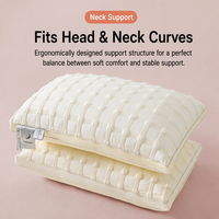 Oreiller de soutien pour le cou et la tête FULAN en tissu microfibre gonflable à motif gaufré