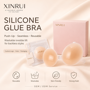 XINRUI Soutien-gorge adhésif invisible en silicone, push-up, sexy, sans couture, réutilisable, super adhérent, lavable, hypoallergénique, à bretelles réglables - Product Image 1