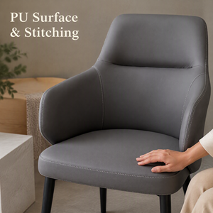 Sillón Modern Accent de Polonia, Sillón de Salón de Cuero PU con Patas de Metal, Cómodo para el Hogar, Sala de Estar, Fotel Wypoczynkowy EU - Product Image 3