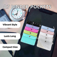 A7 poches de reliure en PVC transparent 6 trous fermeture à pression laser portefeuille porte-carte porte-clés pochette organisateur porte-monnaie pochettes de reliure