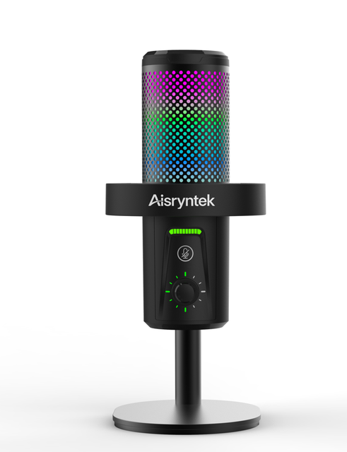 XM58 OEM High Quality Metal RGB USB Type-C Condenser Microphone 24Bit 96khz Cardioid Noise Cancelling Computer Microphone Game