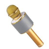 Microphone et haut-parleur combo mobile transfrontalier K858 pour karaoké et diffusion en direct, micro sans fil à directivité cardioïde SNR