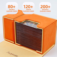 Boîte à cartes de pont avec plateau à dés pouvant contenir 200 + cartes sans manches Laser PU cuir matériel cartes à collectionner jeu mallette de rangement