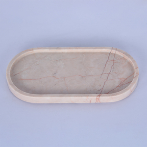 Ensemble d'accessoires de salle de bain en pierre naturelle Art Déco : distributeur de savon, distributeur de lotion, gobelet, porte-brosse à dents, plateau décoratif. - Product Image 4