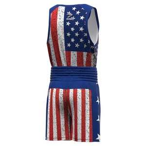 Shorts et débardeur de boxe personnalisés avec drapeau américain sublimé pour hommes, shorts de boxe sur mesure - Product Image 6