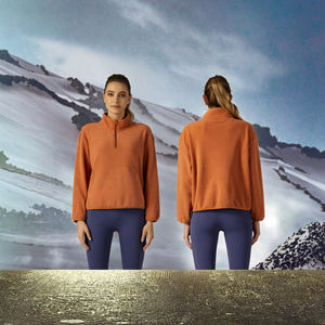 XW-DSL675 Autumn Winter Best-selling Lightweight Plus Size Mock Neck Half-zip Drawstring Slim Loose Yoga Sports Breathable - Product Image 3