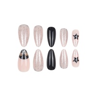 Y10 24 faux ongles à presser de styles variés, réutilisables et portables, plusieurs motifs, capsules d'ongles artificiels simples