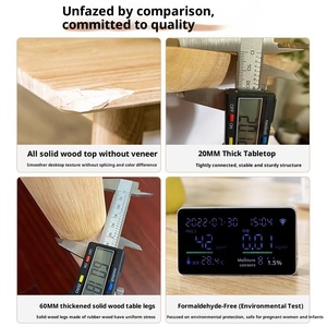 In legno massello eco-friendly 6 posti tavolo da pranzo Set di Design moderno forma rettangolare colore <span class=keywords><strong>noce</strong></span> per Hotel e mobili per la casa - Product Image 4