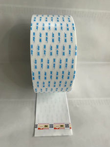 5608 N-W P <b>White</b> & Blue Dot Pattern Adhesive <b>Tape</b> 0.15mm Thickness 8N/10mm Strength 50m Per Roll with Brown Core - Product Image 4