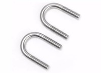 Boulon en U à tête ronde personnalisé en acier inoxydable 304 nickelé/zingué/lisse classe 4.8 et 6.8 avec 2 écrous, collier de serrage pour tuyaux, boulon fileté UNF