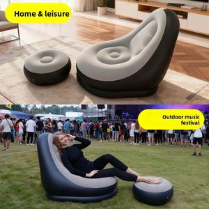 American Style Flocking <b>Inflatable</b> Eco-Friendly PVC Combination <b>Sofa</b> Music Festival Outdoor Lazy Footrest Home Leisure Adult Air - Product Image 2
