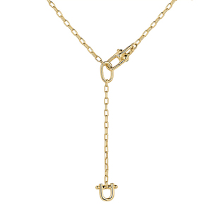Collier pendentif en argent 925 Gemnel, minimaliste, moderne, avec croix carrée, fermoir en U et pendentif en Y - Product Image 1
