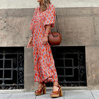 Robe de plage bohème à manches courtes, tenue d'été pour femmes, vente en gros, nouvelle collection 2020