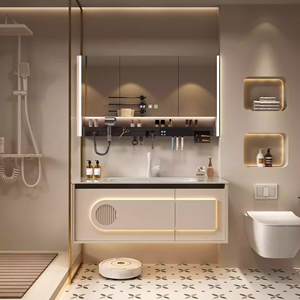 Lavabo <span class=keywords><strong>de</strong></span> <span class=keywords><strong>salle</strong></span> <span class=keywords><strong>de</strong></span> <span class=keywords><strong>bain</strong></span> en <span class=keywords><strong>bois</strong></span> blanc moderne personnalisé maison armoire <span class=keywords><strong>de</strong></span> <span class=keywords><strong>salle</strong></span> <span class=keywords><strong>de</strong></span> <span class=keywords><strong>bain</strong></span> flottante avec lavabo en céramique et armoire à miroir - Product Image 3