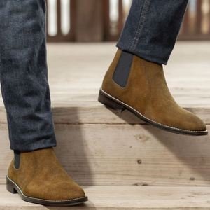 Botas Chelsea de Cuero para Hombre, Estilo Occidental, Diseño de Alta Gama, Corte Bajo, con Cordones y Patrón Sólido - Product Image 5