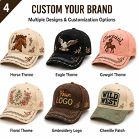 Gorra de Béisbol de Algodón Marrón Lavado con Bordado de Aves al Atardecer, Estilo Vintage, para Vacaciones en la Playa, Regalo