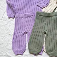 Ensembles pulls pour bébés en coton personnalisés ensembles de vêtements d'hiver pour nouveau-nés ensemble de tricot côtelé épais avec pantalon à manches longues pour enfants