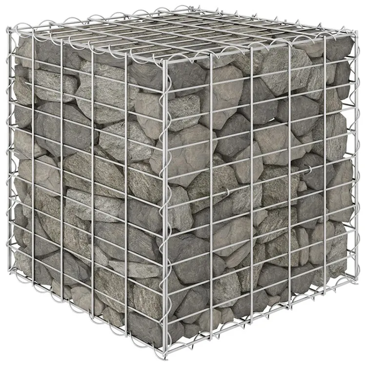 Güçlü yapısal destek için galvanizli demir tel örgü Gabion kutusu kaynaklı Metal Gabion duvar