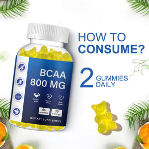 Integratore di Aminoacidi a Catena Ramificata (<span class=keywords><strong>BCAA</strong></span>) in Caramelle Gommose, 60 Gommose da 800mg, Supporto Proteico Muscolare, 30 Dosi - Product Image 3