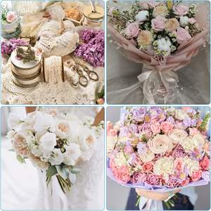 شريط تشذيب دانتيل بوليستر ، حرير 22 متر ، حِرف واسعة لحفلات الزفاف ، تغليف بشريط ذاتي الصنع - Product Image 6