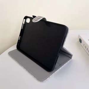 Leather <b>Tablet</b> Cover for Ipad 8 9 10 11 Inch Woven Paper Pattern Folding <b>Stand</b> Book Case Shockproof Protective Covers - Product Image 4