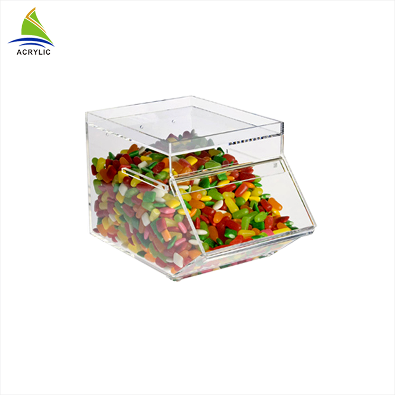 Vente chaude Transparent Acrylique Boîte À Bonbons Pour Le Magasin De Supermarché