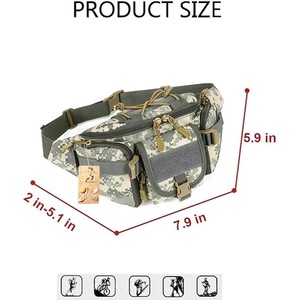 Sac banane tactique Molle pour randonnée et camping, avec support téléphone, vente en gros, usine BSCI - Product Image 4