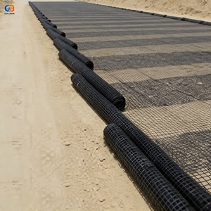 แผ่นตาข่ายเสริมแรงสองแกนความแข็งแรงสูงสำหรับงานก่อสร้างทางรถไฟ กำแพงกันดิน และทางรถวิ่ง ผลิตจากโพลีโพรพิลีน ยี่ห้อ Glory Bridge <span class=keywords><strong>TGSG</strong></span> - Product Image 3