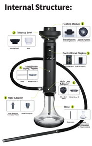 2025 새로운 제 3 버전 바 물 담뱃대 대용량 배터리 알루미늄 물 담뱃대 시샤 터치 버튼 전능 물 담뱃대 - Product Image 5