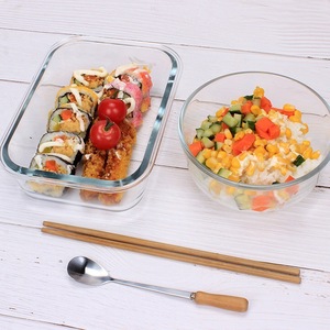 Glass Lunch <b>Box</b> Rectangle <b>With</b> Seal <b>Lid</b> Food Grade <b>Storage</b> Container For Refrigerator Use - Product Image 3