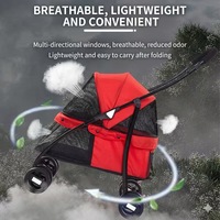 Poussette pliable légère et portable pour animaux de compagnie avec vue panoramique, grand espace, chariot de voyage pour chats et chiens