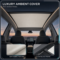 Pare-soleil électrique Lintech pour Tesla Model Y, commande par bouton, anti-éblouissement, protection UV, éclairage d'ambiance