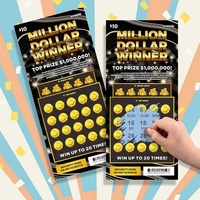 Billets de loterie personnalisés Or Noir, Jackpot Millions de Dollars, en Carton/Papier Duplex, avec Laminage Film et Impression Numérique, Taille Personnalisée