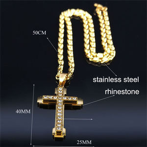 היפ הופ נירוסטה גדול עם צוואר צלב תליונים שרשראות לגברים אביזרי רחוב אופנתיים על תכשיטי אופנה צוואר - Product Image 6