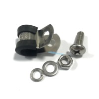 Collier de serrage en acier inoxydable durable avec clip en P et doublure en caoutchouc pour tuyau