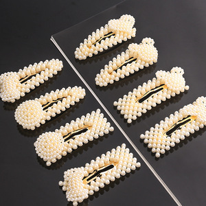 LRTOU Vente en gros d'accessoires de <span class=keywords><strong>cheveux</strong></span> pour femmes, barrettes géométriques simples, pinces à <span class=keywords><strong>cheveux</strong></span> en perles, pinces à <span class=keywords><strong>cheveux</strong></span> BB pour filles - Product Image 4