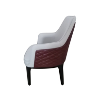 Chaise de salle à manger contemporaine de luxe haut de gamme pour villa, appartement, cuisine, hôtel, café, restaurant, en cuir PU et structure en bois