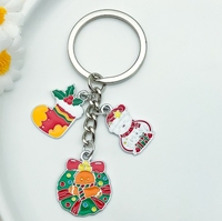 Pendentif créatif de vacances de dessin animé de porte-clés de père noël, pendentif d'homme de pain d'épice européen et américain à la mode